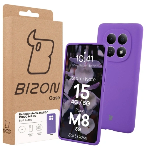 Silikonowe etui Bizon Soft Case do Xiaomi Redmi Note 15 / POCO M8 5G fioletowe