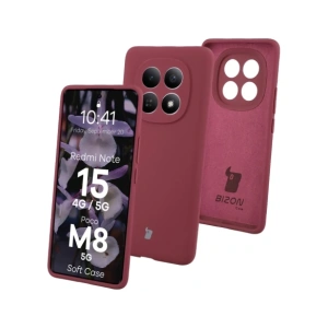 Silikonowe etui Bizon Soft Case do Xiaomi Redmi Note 15 / POCO M8 5G ciemnofioletowe