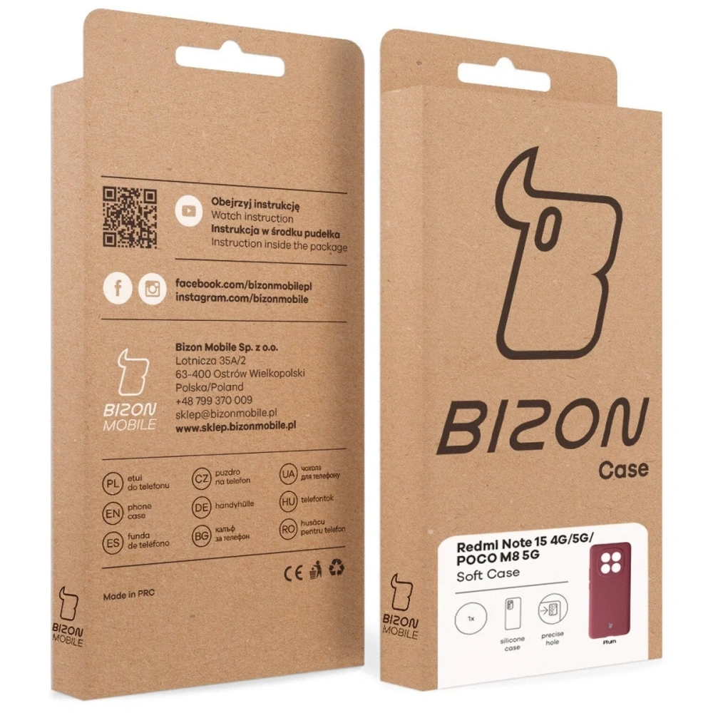 Silikonowe etui Bizon Soft Case do Xiaomi Redmi Note 15 / POCO M8 5G ciemnofioletowe