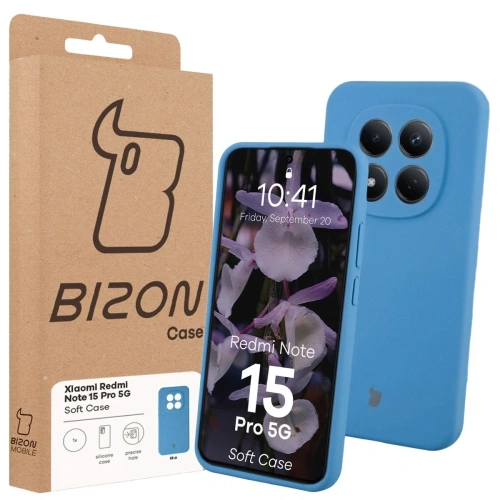 Silikonowe etui Bizon Soft Case do Xiaomi Redmi Note 15 Pro 5G niebieskie