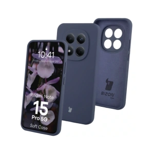 Silikonowe etui Bizon Soft Case do Xiaomi Redmi Note 15 Pro 5G ciemnoniebieskie