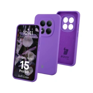 Silikonowe etui Bizon Soft Case do Xiaomi Redmi Note 15 Pro 5G fioletowe