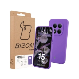 Silikonowe etui Bizon Soft Case do Xiaomi Redmi Note 15 Pro 5G fioletowe