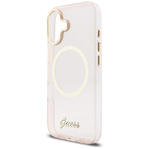 Etui Guess IML Script Metal MagSafe do Apple iPhone 17 różowy