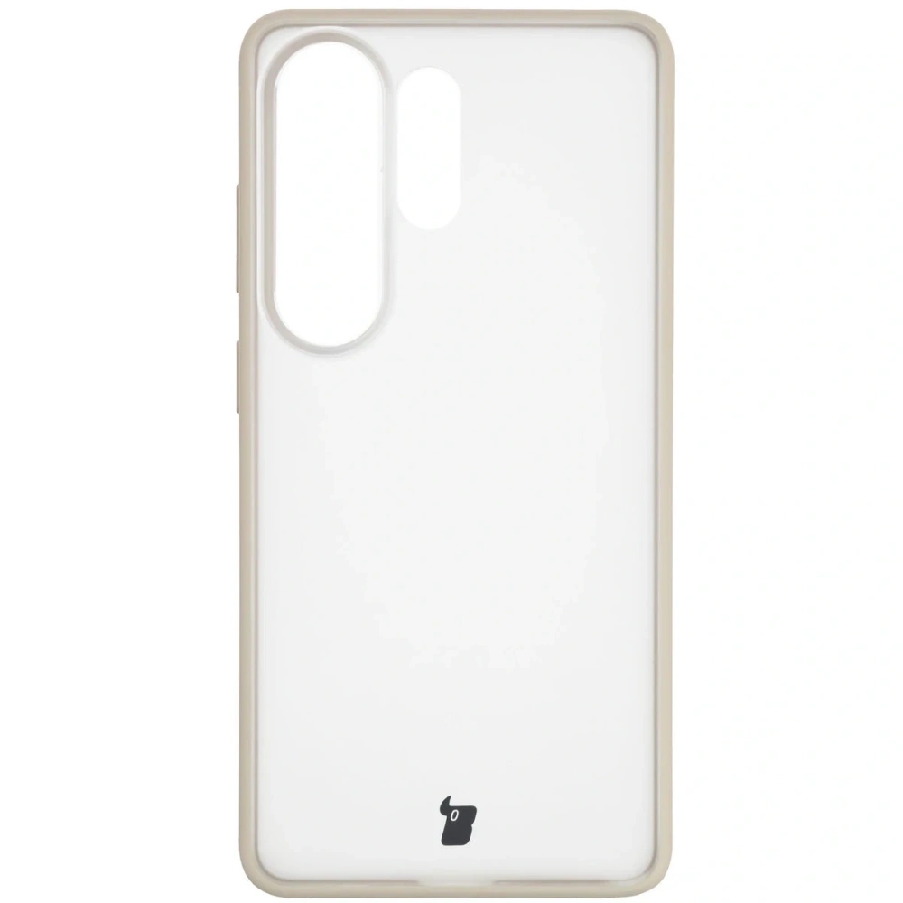Etui Bizon Case Angelo do Samsung Galaxy S26 Ultra półprzezroczyste z beżową ramką