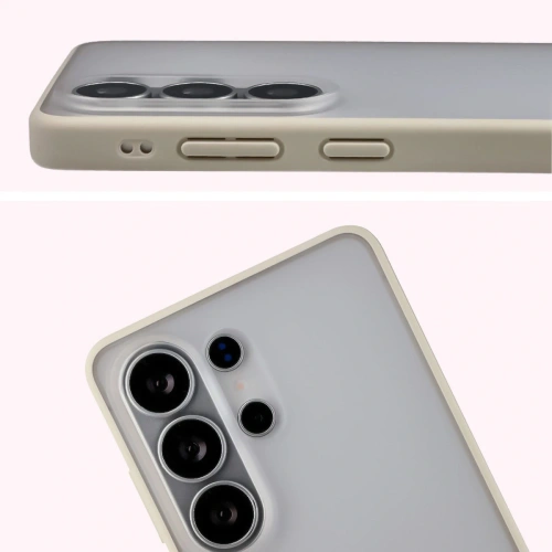 Etui Bizon Case Angelo do Samsung Galaxy S26 Ultra półprzezroczyste z beżową ramką