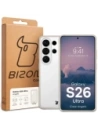 Etui Bizon Case Angelo do Samsung Galaxy S26 Ultra półprzezroczyste z beżową ramką