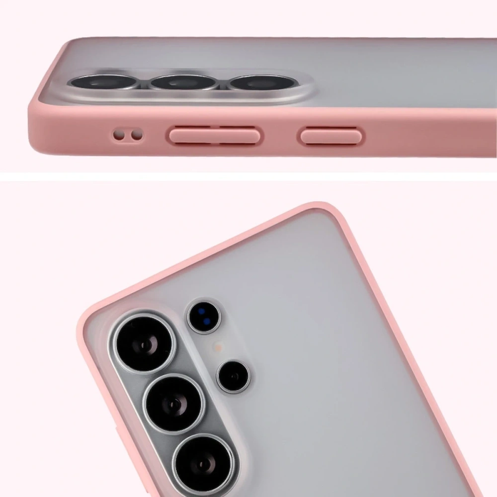 Etui Bizon Case Angelo do Samsung Galaxy S26 Ultra półprzezroczyste z jasnoróżową ramką