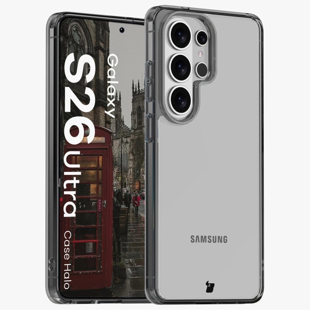 Etui Bizon Case Halo do Samsung Galaxy S26 Ultra przydymione-czarne