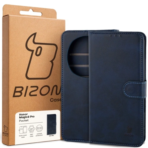 Etui z klapką Bizon Case Pocket do Honor Magic8 Pro granatowe