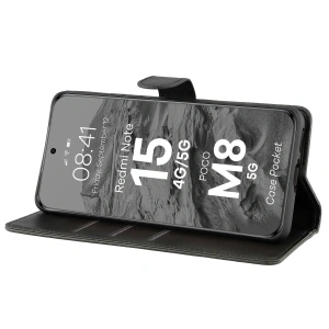 Etui z klapką Bizon Case Pocket do Xiaomi Redmi Note 15 / POCO M8 5G czarne