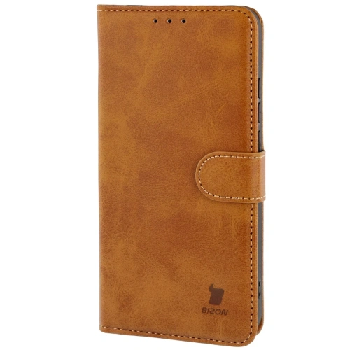 Etui z klapką Bizon Case Pocket do Xiaomi Redmi Note 15 Pro 5G brązowe