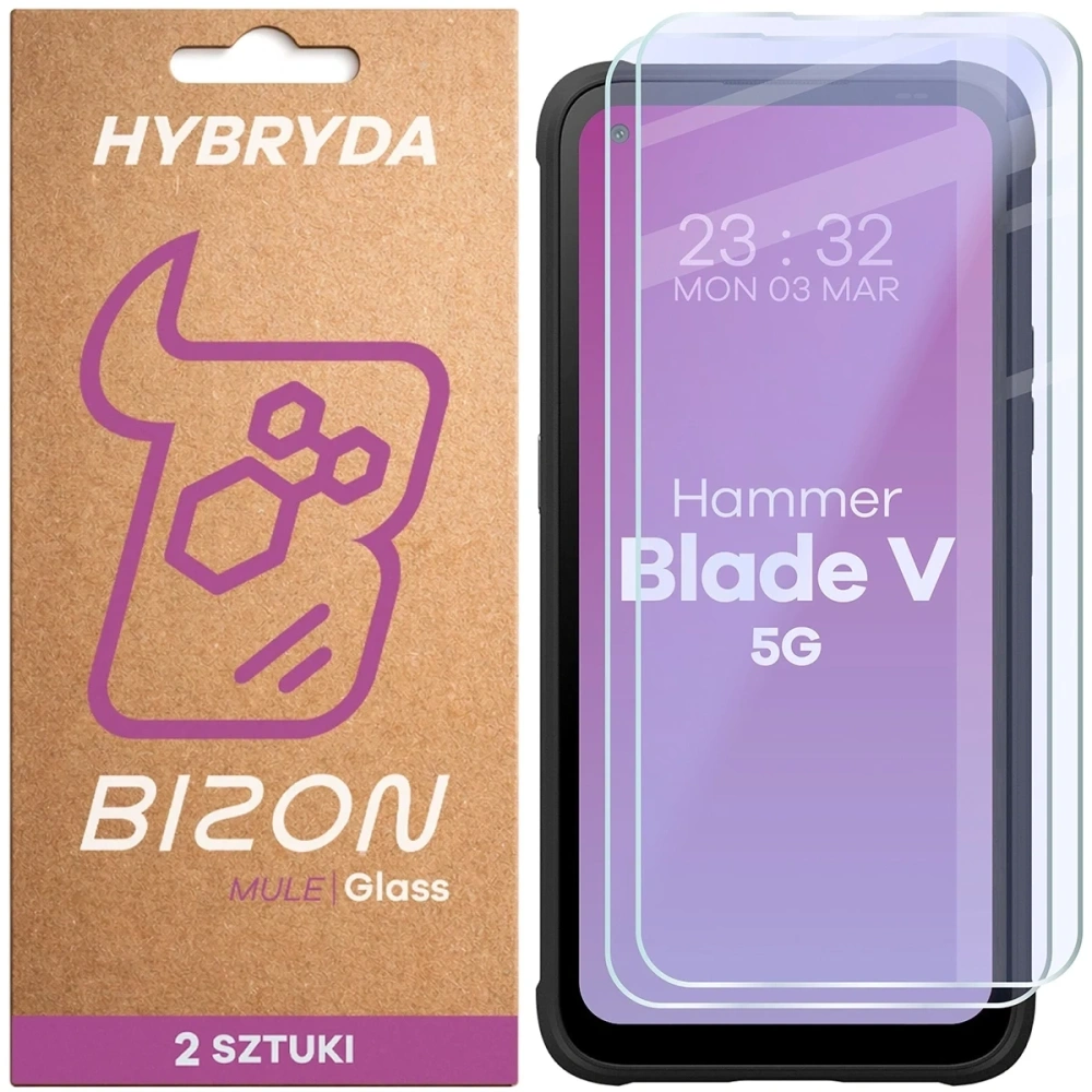 Elastyczne szkło hybrydowe Bizon Glass Mule Duo do HAMMER Blade V 5G [2 PACK]