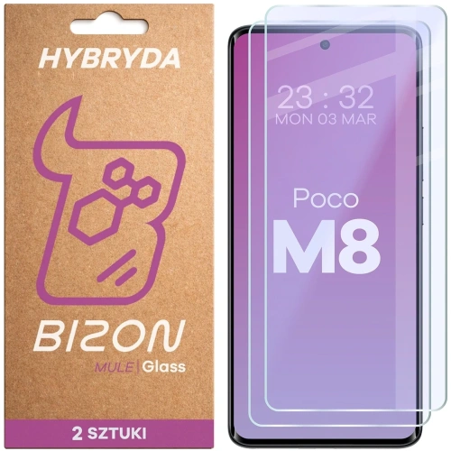 Elastyczne szkło hybrydowe Bizon Glass Mule Duo do Xiaomi POCO M8 5G [2 PACK]