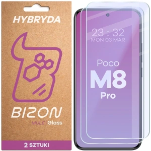 Elastyczne szkło hybrydowe Bizon Glass Mule Duo do Xiaomi POCO M8 Pro 5G [2 PACK]