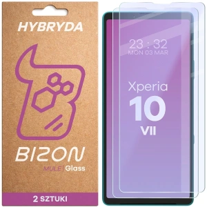 Elastyczne szkło hybrydowe Bizon Glass Mule Duo do Sony Xperia 10 VII [2 PACK]