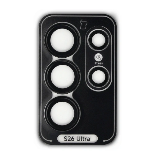 Szkło na aparat z aplikatorem Bizon Glass Snap Lens do Samsung Galaxy S26 Ultra czarna ramka