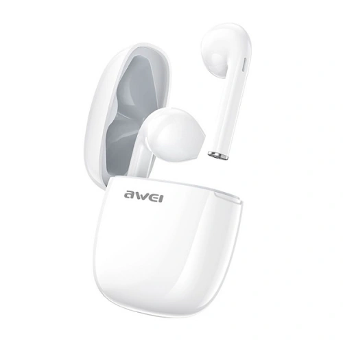 AWEI słuchawki Bluetooth 5.0 T28 TWS + stacja dokująca biały/white