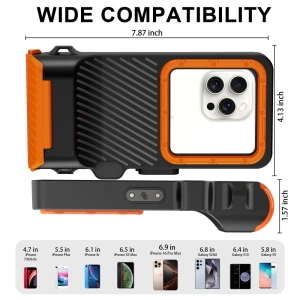 Etui Tech-Protect IPX8 Pro Universal Diving Waterproof Case Black/orange