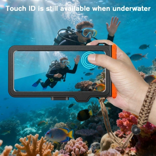 Etui Tech-Protect IPX8 Pro Universal Diving Waterproof Case Black/orange
