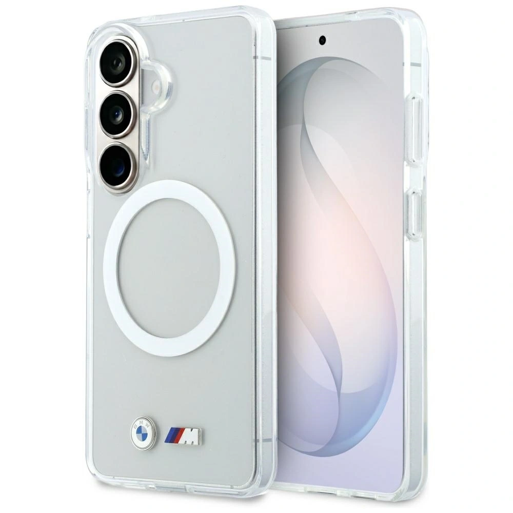Etui BMW IML Shockproof Metal Logo MagSafe do Samsung Galaxy S26 przezroczysty