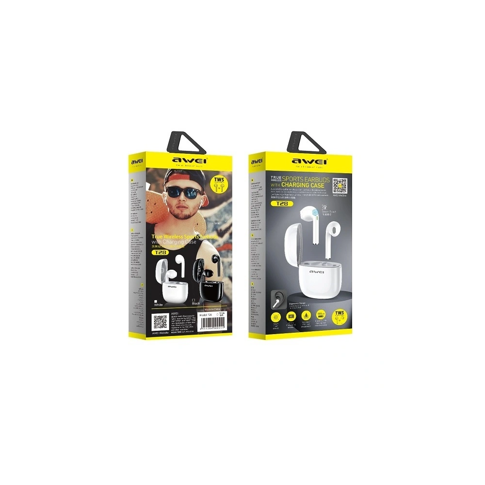 Hurtownia GSM - AWEI sluchátka Bluetooth 5.0 T28 TWS + dokovací stanice černá/black - AWEI051BLK - {ean13} - Hurt