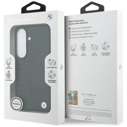 Etui BMW Leather Hot Stamp MagSafe do Samsung Galaxy S26 czarny