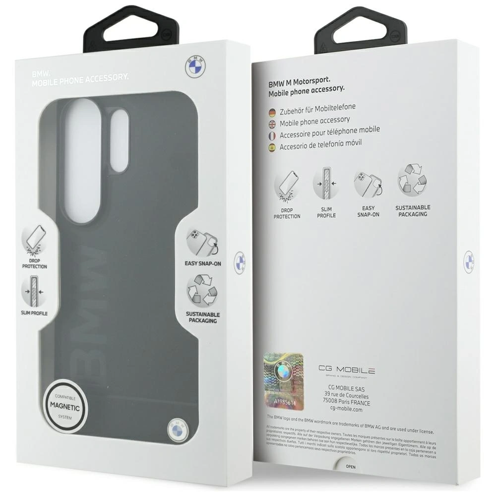 Etui BMW Leather Hot Stamp MagSafe do Samsung Galaxy S26 Ultra czarny