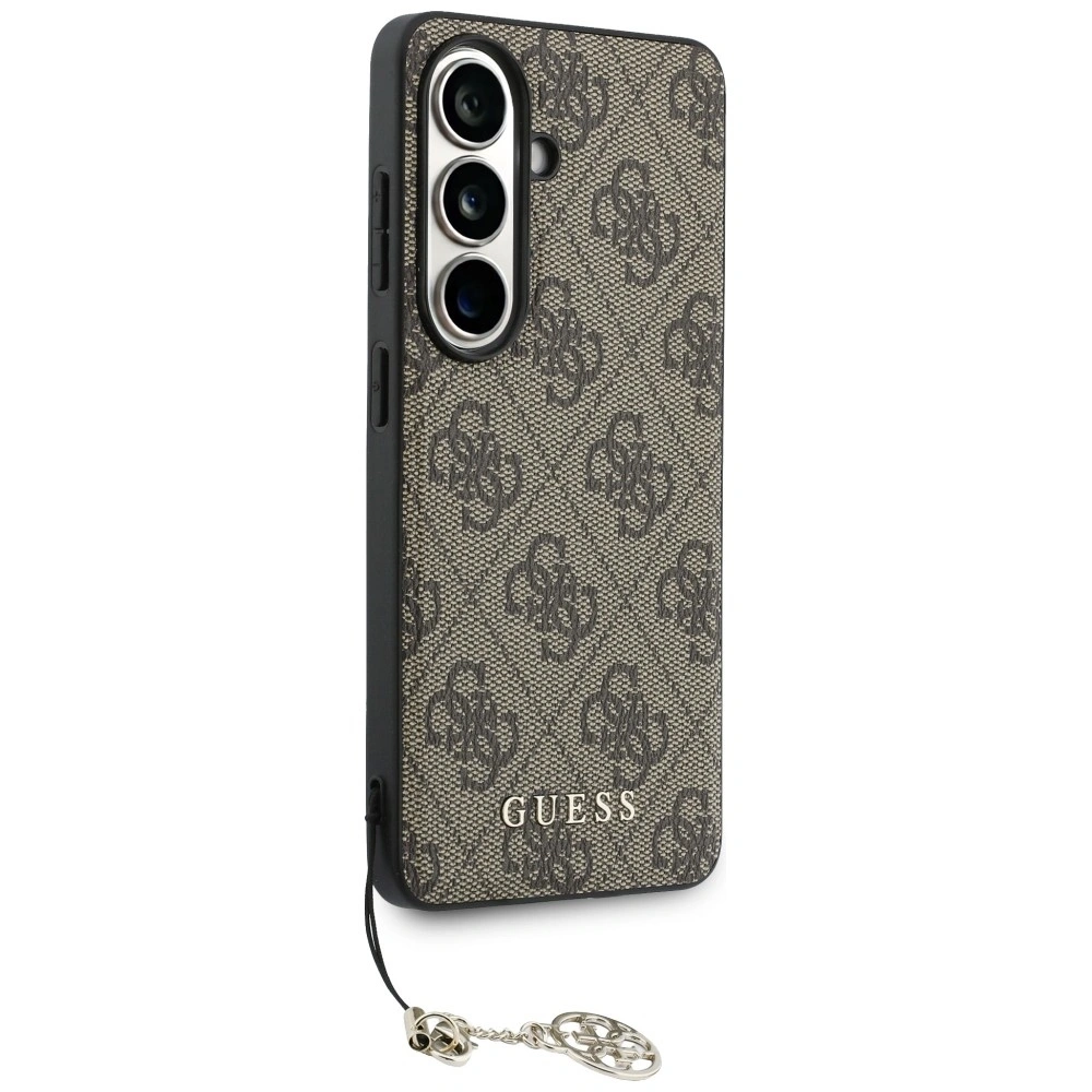 Etui Guess 4G Classic Logo Charm MagSafe do Samsung Galaxy S26 brązowy