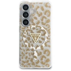 Etui Guess IML Leopard Print Triangle MagSafe do Samsung Galaxy S26 brązowy