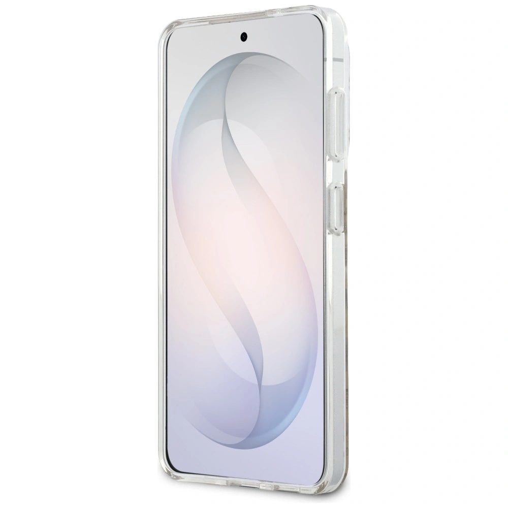 Etui Guess IML Leopard Print Triangle MagSafe do Samsung Galaxy S26 brązowy