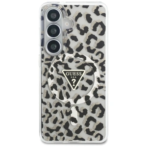 Etui Guess IML Leopard Print Triangle MagSafe do Samsung Galaxy S26 czarny