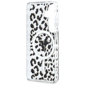 Etui Guess IML Leopard Print Triangle MagSafe do Samsung Galaxy S26 czarny