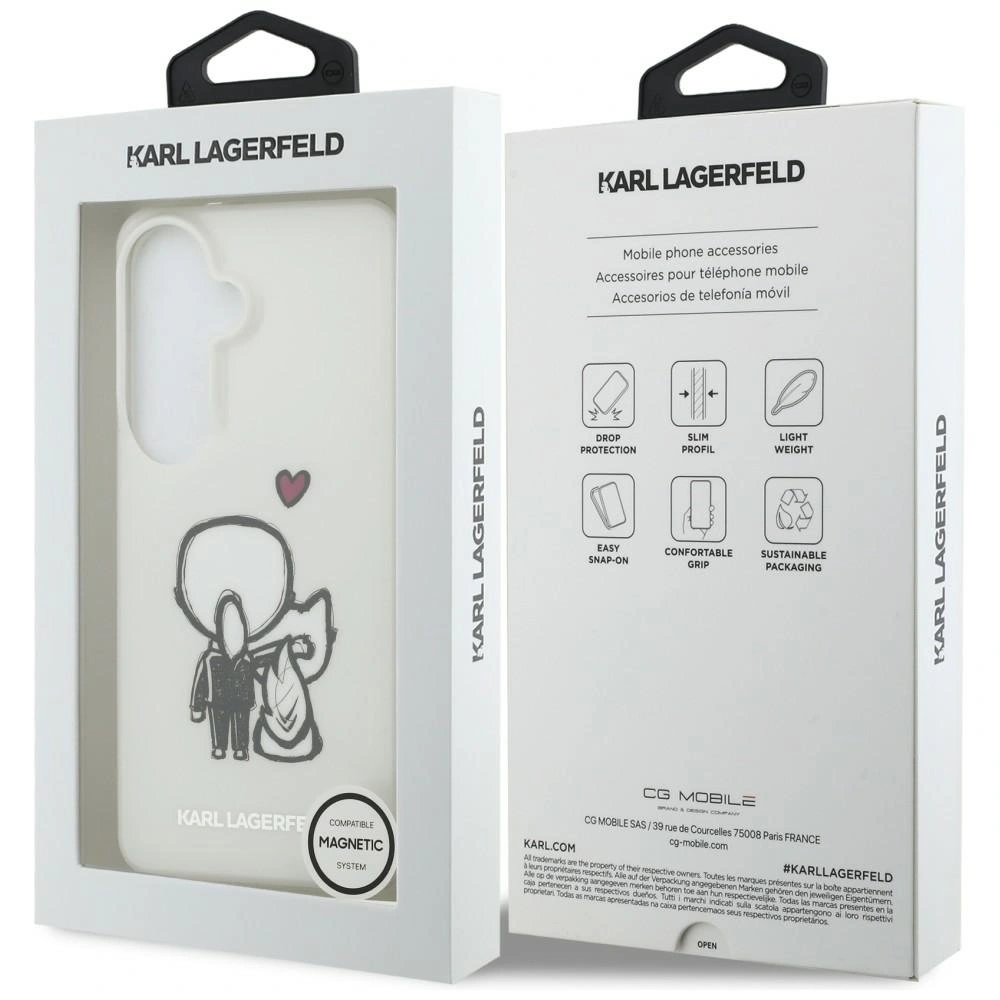 Etui Karl Lagerfeld IML Karl&Choupette MagSafe do Samsung Galaxy S26 przezroczysty