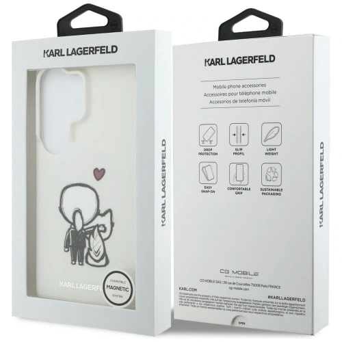 Etui Karl Lagerfeld IML Karl&Choupette MagSafe do Samsung Galaxy S26 Ultra przezroczysty