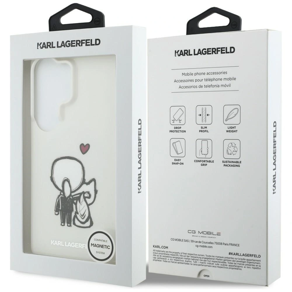 Etui Karl Lagerfeld IML Karl&Choupette MagSafe do Samsung Galaxy S26 Ultra przezroczysty