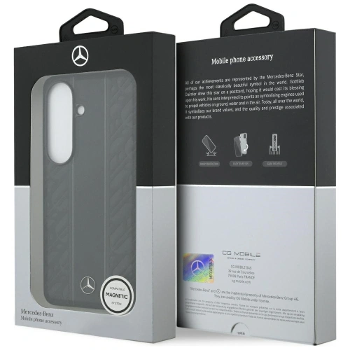 Etui Mercedes Laurel Leaves Vertical Stripes MagSafe do Samsung Galaxy S26 czarny