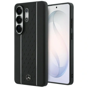 Etui Mercedes Laurel Leaves Vertical Stripes MagSafe do Samsung Galaxy S26 Ultra czarno biały