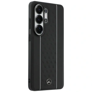 Etui Mercedes Laurel Leaves Vertical Stripes MagSafe do Samsung Galaxy S26 Ultra czarno biały