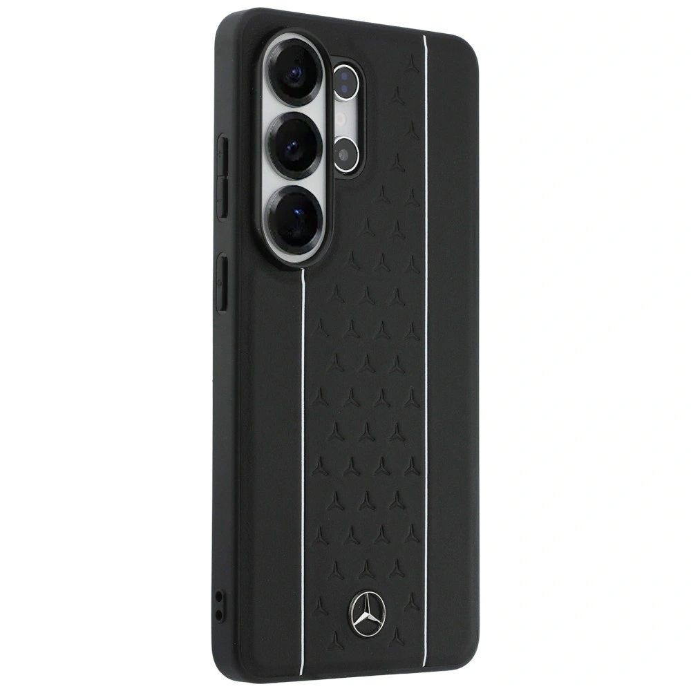 Etui Mercedes Laurel Leaves Vertical Stripes MagSafe do Samsung Galaxy S26 Ultra czarno biały