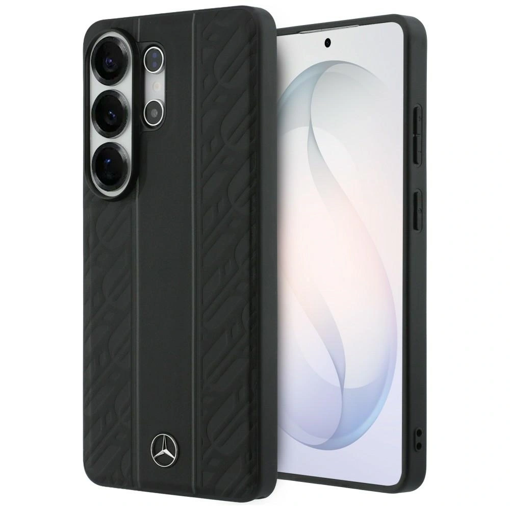 Etui Mercedes Laurel Leaves Vertical Stripes MagSafe do Samsung Galaxy S26 Ultra czarny