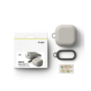 Etui Ringke Onyx Magnetic MagSafe do Samsung Galaxy Buds 4 / 4 Pro Warm Grey