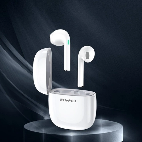 AWEI słuchawki Bluetooth 5.0 T28 TWS + stacja dokująca biały/white