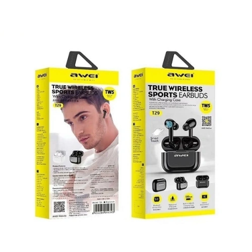 AWEI słuchawki Bluetooth 5.0 T29 TWS + stacja dokująca biały/white