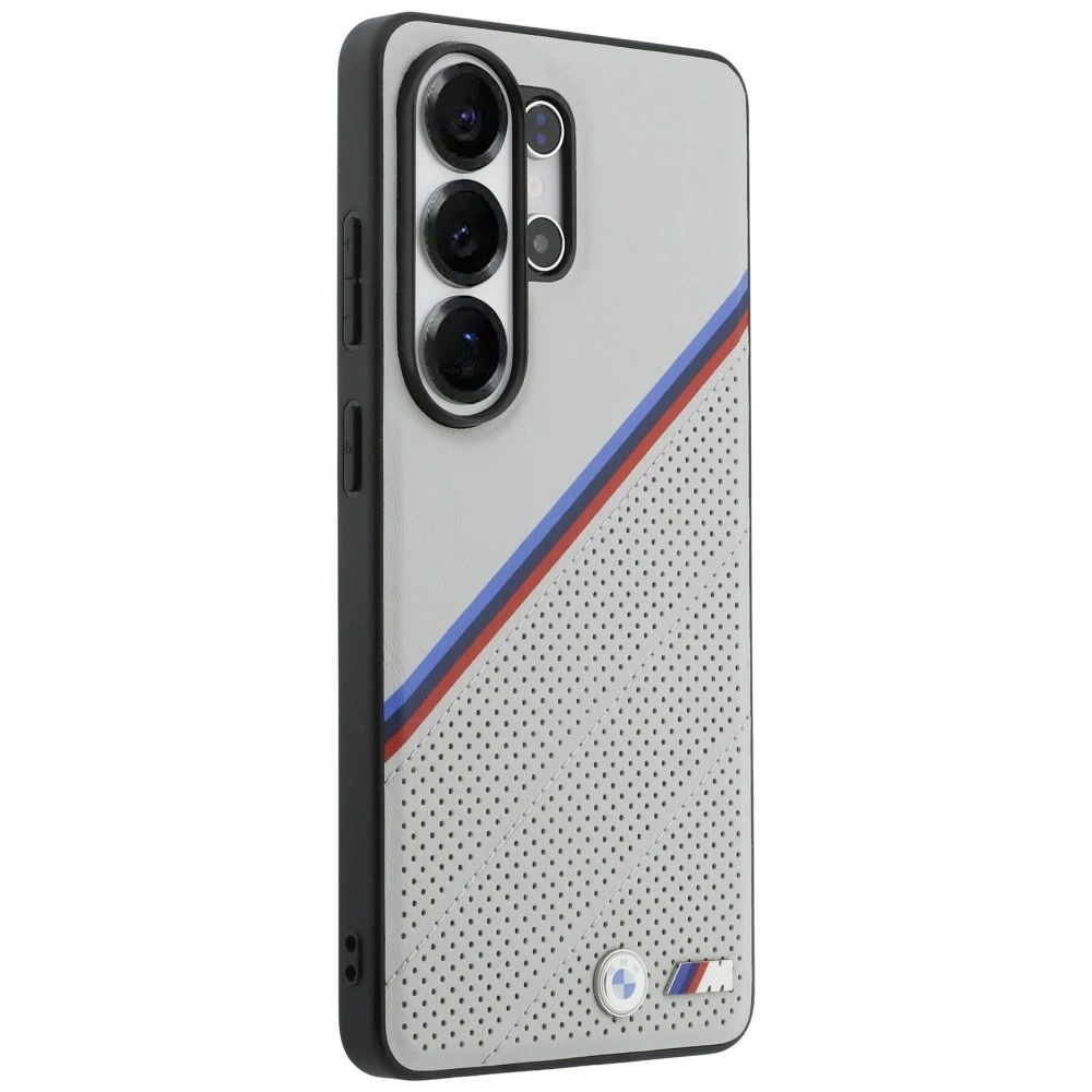 Etui BMW Tricolor Metal Logo MagSafe do Samsung Galaxy S26 Ultra szary