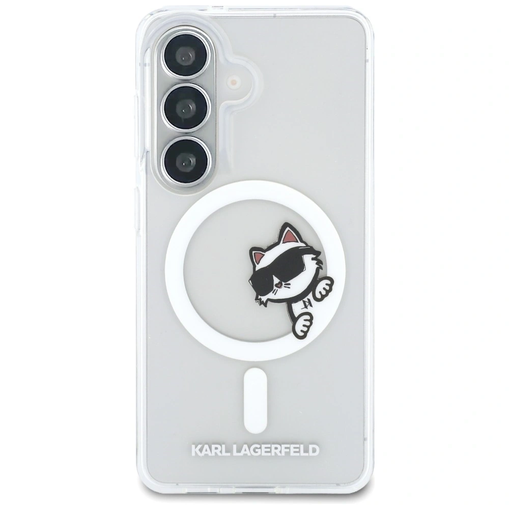 Etui Karl Lagerfeld IML Peekaboo Choupette MagSafe do Samsung Galaxy S26 Plus przezroczysty
