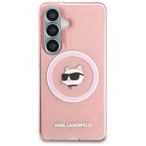 Etui Karl Lagerfeld IML Repeated Choupette MagSafe do Samsung Galaxy S26 Plus różowy
