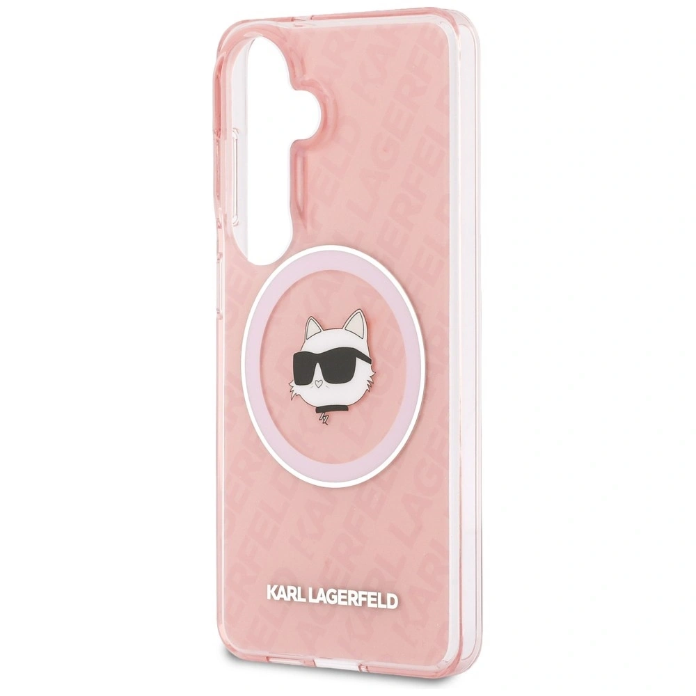 Etui Karl Lagerfeld IML Repeated Choupette MagSafe do Samsung Galaxy S26 Plus różowy