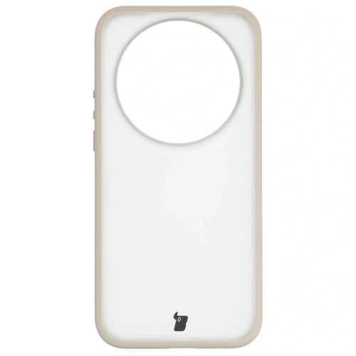 Etui Bizon Case Angelo do Xiaomi 17 Ultra półprzezroczyste z beżową ramką