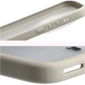 Etui Bizon Case Angelo do Xiaomi 17 Ultra półprzezroczyste z beżową ramką